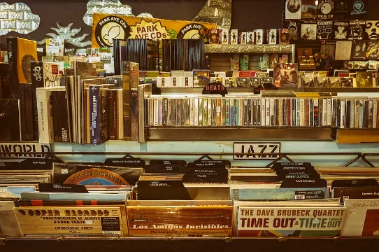 Old Fashioned store of books, cassettes,vinyl records